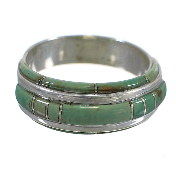 Southwest Sterling Silver Turquoise Inlay Ring Size 5-3/4 YX81337